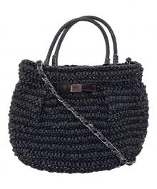 ANTEPRIMA（アンテプリマ）の古着「リボン付ワイヤーバッグ」｜ブラック