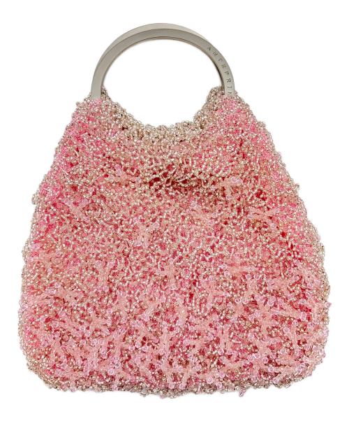 ANTEPRIMA（アンテプリマ）ANTEPRIMA (アンテプリマ) ビーズリボンワイヤーバッグ ライトピンクの古着・服飾アイテム