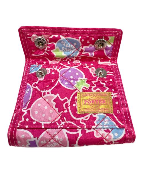 PORTER（ポーター）PORTER (ポーター) HELLO KITTY (ハローキティ) 3つ折り財布 ショッキングピンクの古着・服飾アイテム