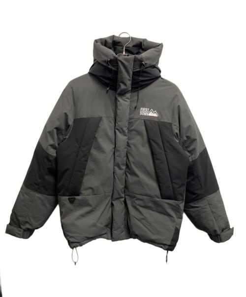FIRST DOWN（ファーストダウン）FIRST DOWN (ファーストダウン) ダウンジャケット ブラック×グレー サイズ:Lの古着・服飾アイテム