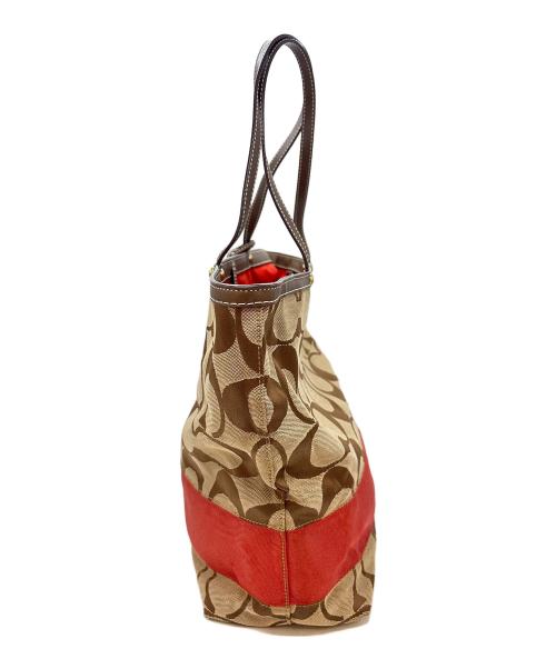 COACH（コーチ）COACH (コーチ) バッグ レッド×ブラウンの古着・服飾アイテム