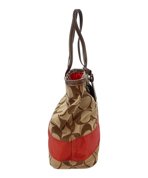 COACH（コーチ）COACH (コーチ) バッグ レッド×ブラウンの古着・服飾アイテム