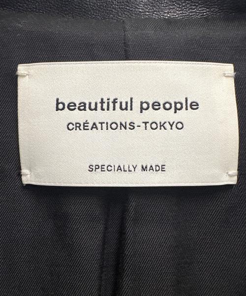 beautiful people（ビューティフルピープル）beautiful people (ビューティフルピープル) vintage leather riders jacket ブラック サイズ:150の古着・服飾アイテム