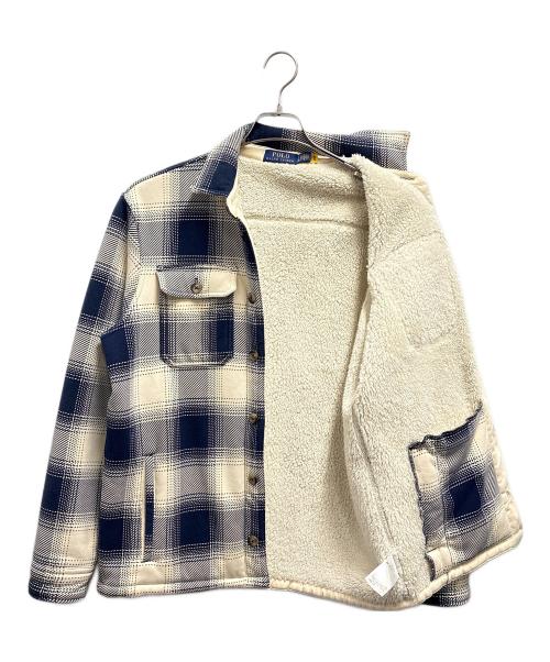 POLO RALPH LAUREN（ポロ・ラルフローレン）POLO RALPH LAUREN (ポロ・ラルフローレン) 裏ボアジャケット ネイビー×ホワイト サイズ:Sの古着・服飾アイテム