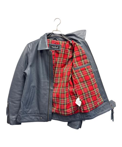 Haruf（ハルフ）Haruf (ハルフ) レザージャケット グレー サイズ:LLの古着・服飾アイテム