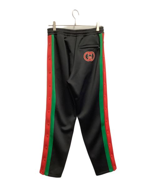 GUCCI（グッチ）GUCCI (グッチ) ライトネオプレン ジョギングパンツ ブラック×グリーン×レッド サイズ:Sの古着・服飾アイテム