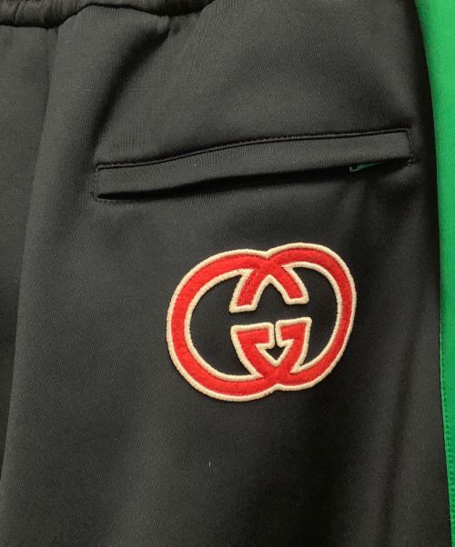 GUCCI（グッチ）GUCCI (グッチ) ライトネオプレン ジョギングパンツ ブラック×グリーン×レッド サイズ:Sの古着・服飾アイテム
