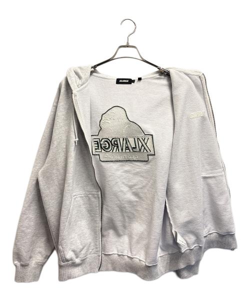 X-LARGE（エクストララージ）X-LARGE (エクストララージ) ジップパーカー / SLANTED OG ZIP HOODED SWEATSHIRT グレー サイズ:XLの古着・服飾アイテム