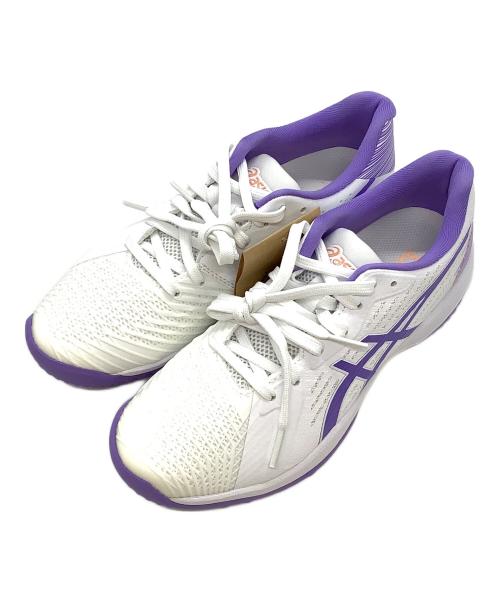 asics（アシックス）asics (アシックス) テニスシューズ ホワイト×ラベンダー サイズ:23.5cmの古着・服飾アイテム