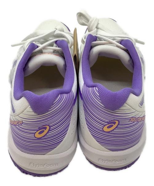 asics（アシックス）asics (アシックス) テニスシューズ ホワイト×ラベンダー サイズ:23.5cmの古着・服飾アイテム