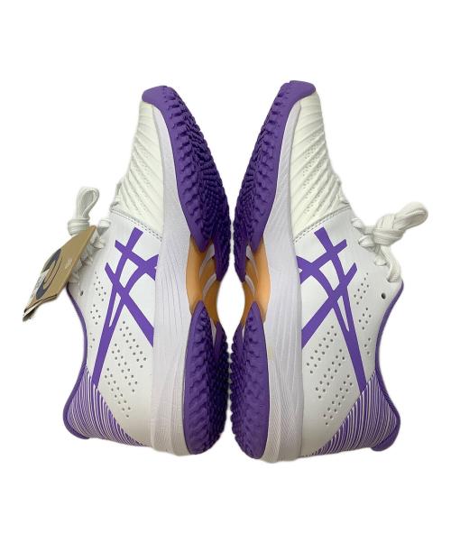 asics（アシックス）asics (アシックス) テニスシューズ ホワイト×ラベンダー サイズ:23.5cmの古着・服飾アイテム