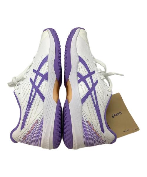 asics（アシックス）asics (アシックス) テニスシューズ ホワイト×ラベンダー サイズ:23.5cmの古着・服飾アイテム