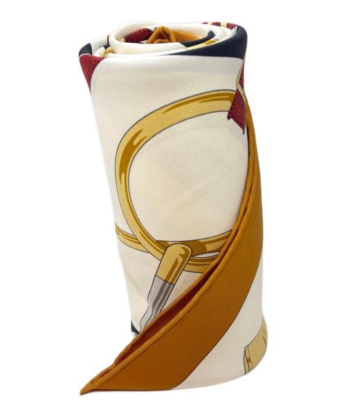 HERMES（エルメス）HERMES (エルメス) スカーフ / エプロン・ドール ブラウン×ホワイトの古着・服飾アイテム