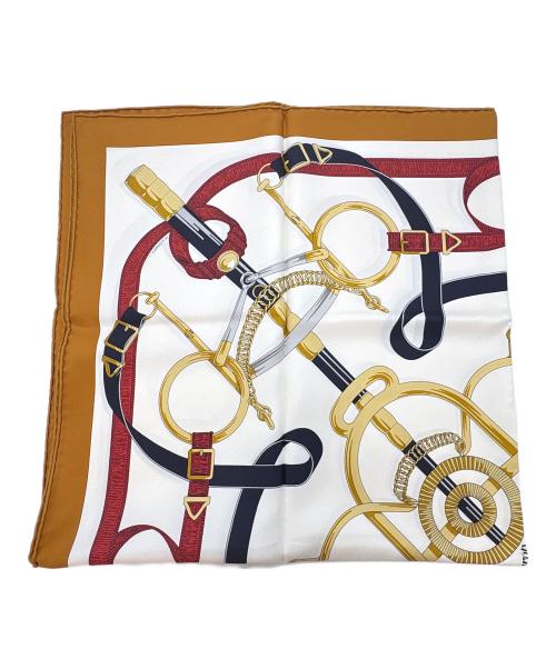 HERMES（エルメス）HERMES (エルメス) スカーフ / エプロン・ドール ブラウン×ホワイトの古着・服飾アイテム