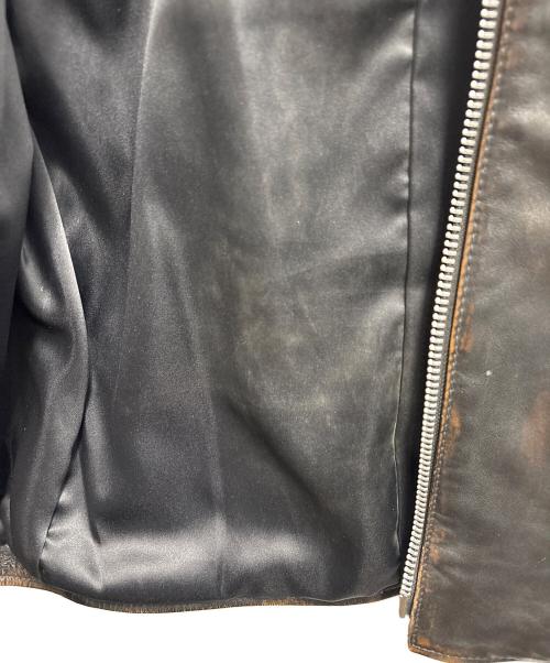 AVIREX（アヴィレックス）AVIREX (アヴィレックス) シングルライダースジャケット ブラウン サイズ:Lの古着・服飾アイテム