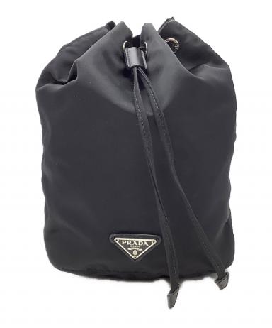 中古・古着通販】PRADA (プラダ) ナイロン巾着ポーチ ブラック