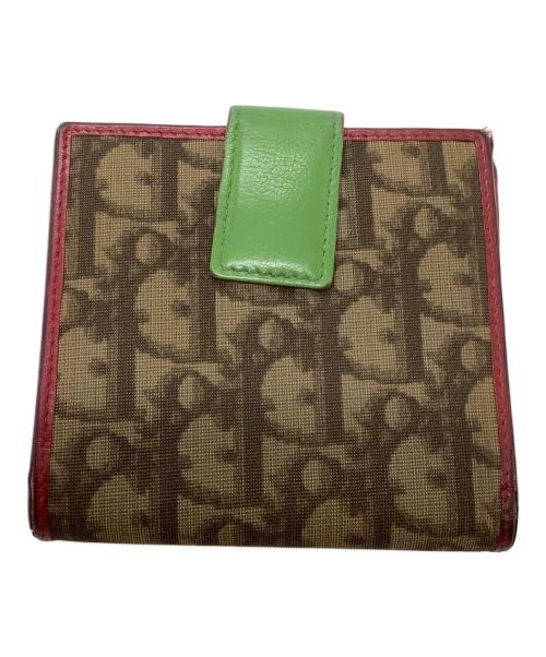 Christian Dior（クリスチャン ディオール）Christian Dior (クリスチャン ディオール) 2つ折り財布 ブラウン×レッドの古着・服飾アイテム
