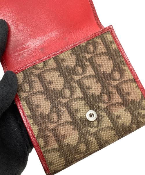 Christian Dior（クリスチャン ディオール）Christian Dior (クリスチャン ディオール) 2つ折り財布 ブラウン×レッドの古着・服飾アイテム