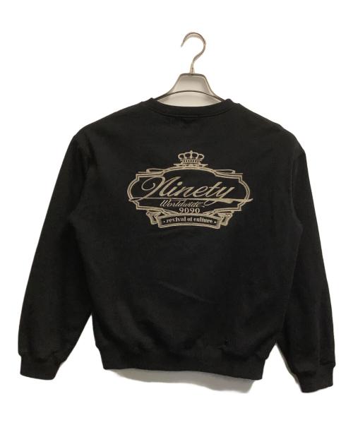 9090（9090）9090 (9090) Crown Logo Crewneck Sweat ブラック サイズ:Lの古着・服飾アイテム