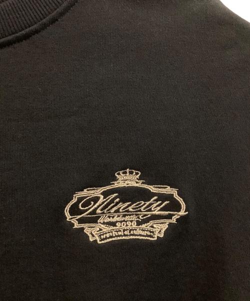 9090（9090）9090 (9090) Crown Logo Crewneck Sweat ブラック サイズ:Lの古着・服飾アイテム