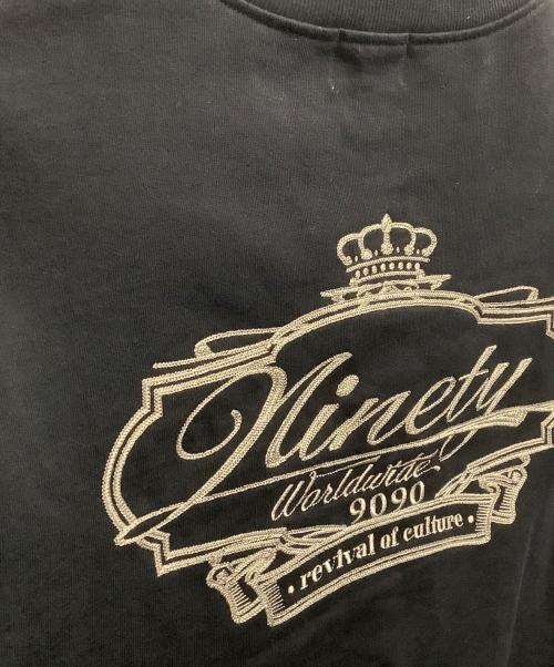 9090（9090）9090 (9090) Crown Logo Crewneck Sweat ブラック サイズ:Lの古着・服飾アイテム
