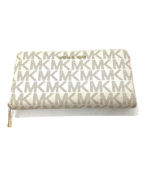 MICHAEL KORS（マイケル・コース）MICHAEL KORS (マイケル・コース) 長財布 ホワイト×ベージュの古着・服飾アイテム