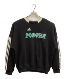adidas（アディダス）の古着「クルーネックスウェット」｜ホワイト×ブラック