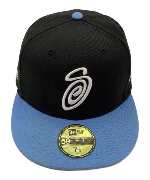 New Era（ニューエラ）New Era (ニューエラ) stussy (ステューシー) キャップ ブラック×スカイブルー サイズ:7 5/8の古着・服飾アイテム