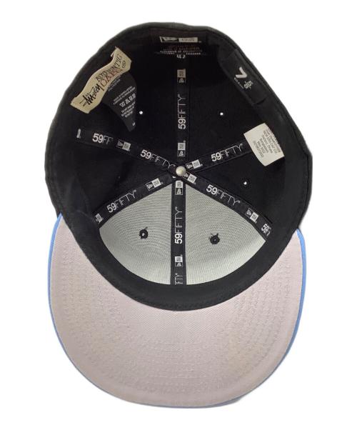 New Era（ニューエラ）New Era (ニューエラ) stussy (ステューシー) キャップ ブラック×スカイブルー サイズ:7 5/8の古着・服飾アイテム