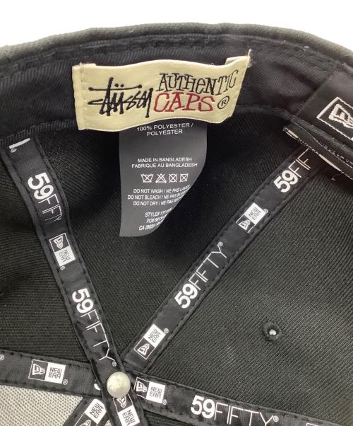New Era（ニューエラ）New Era (ニューエラ) stussy (ステューシー) キャップ ブラック×スカイブルー サイズ:7 5/8の古着・服飾アイテム