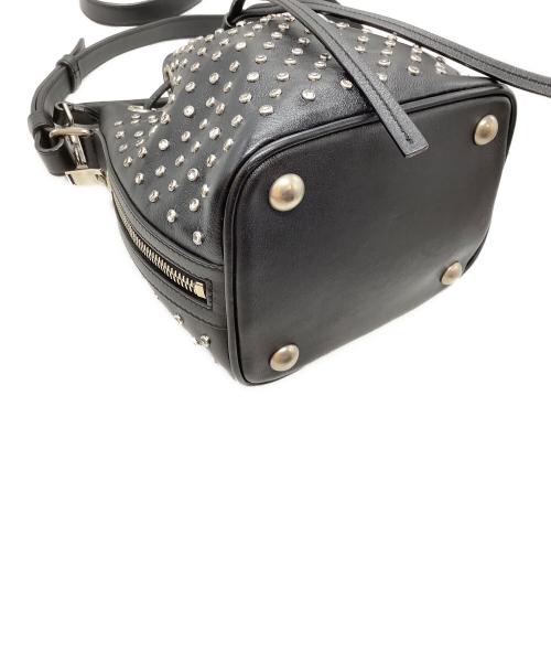 Saint Laurent Paris（サンローランパリ）Saint Laurent Paris (サンローランパリ) スタッズ巾着ショルダーバッグ ブラックの古着・服飾アイテム