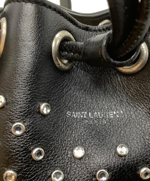 Saint Laurent Paris（サンローランパリ）Saint Laurent Paris (サンローランパリ) スタッズ巾着ショルダーバッグ ブラックの古着・服飾アイテム