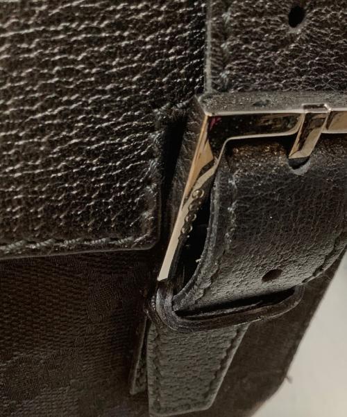 GUCCI（グッチ）GUCCI (グッチ) レザーボストンバッグ ブラックの古着・服飾アイテム