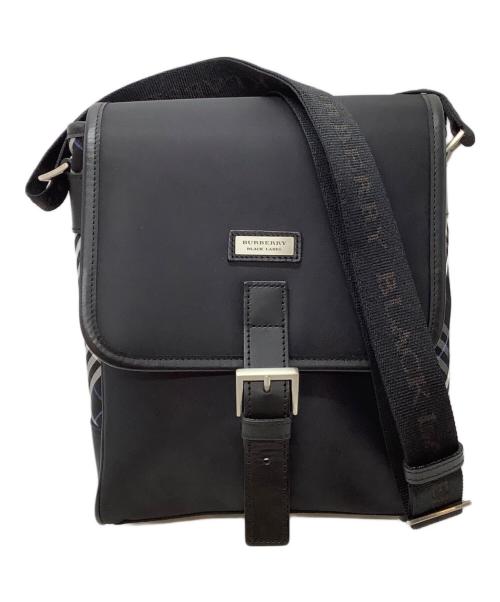 BURBERRY BLACK LABEL（バーバリーブラックレーベル）BURBERRY BLACK LABEL (バーバリーブラックレーベル) クロスショルダーバッグ ブラック×ブルーの古着・服飾アイテム