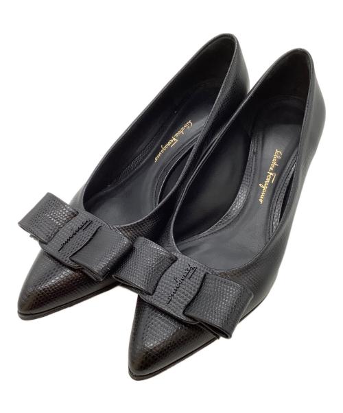 Salvatore Ferragamo（サルヴァトーレ フェラガモ）Salvatore Ferragamo (サルヴァトーレ フェラガモ) パンプス ブラック サイズ:7 1/2㎝の古着・服飾アイテム