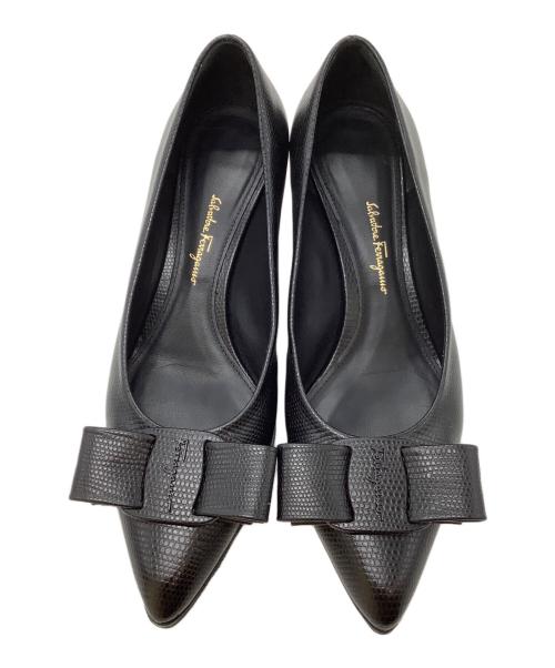 Salvatore Ferragamo（サルヴァトーレ フェラガモ）Salvatore Ferragamo (サルヴァトーレ フェラガモ) パンプス ブラック サイズ:7 1/2㎝の古着・服飾アイテム