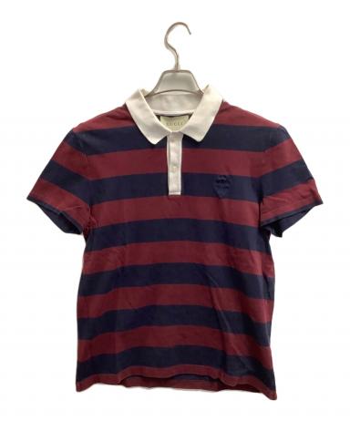 中古・古着通販】GUCCI (グッチ) ポロシャツ ネイビー×ボルドー サイズ