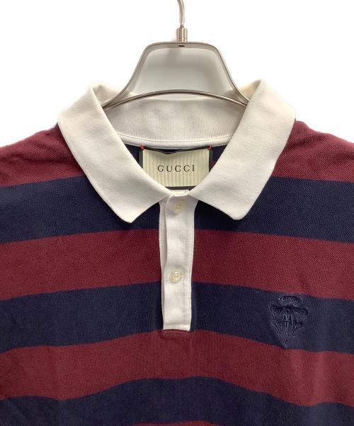 GUCCI（グッチ）GUCCI (グッチ) ポロシャツ ネイビー×ボルドー サイズ:Lの古着・服飾アイテム