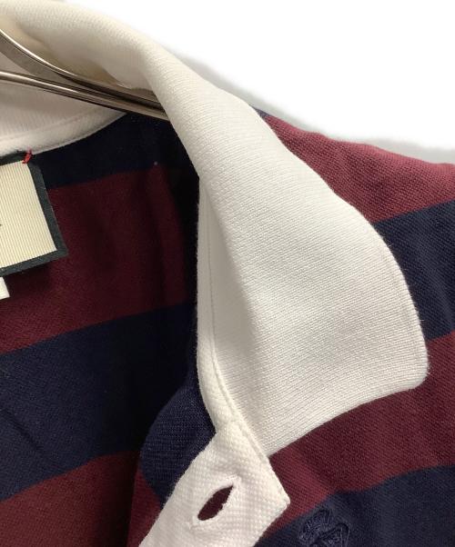 GUCCI（グッチ）GUCCI (グッチ) ポロシャツ ネイビー×ボルドー サイズ:Lの古着・服飾アイテム