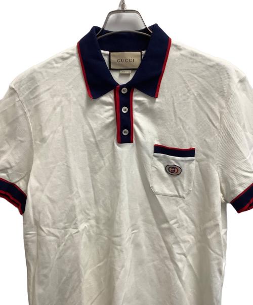 GUCCI（グッチ）GUCCI (グッチ) ポロシャツ アイボリー×ネイビー サイズ:XXLの古着・服飾アイテム
