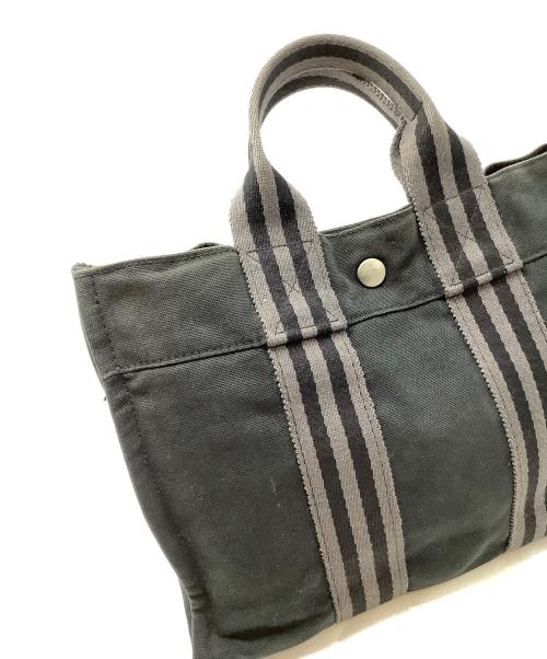 HERMES（エルメス）HERMES (エルメス) ミニトートバッグ ブラック×グレーの古着・服飾アイテム