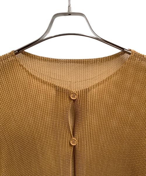 PLEATS PLEASE（プリーツプリーズ）PLEATS PLEASE (プリーツプリーズ) 薄手カーディガン ブラウン サイズ:3の古着・服飾アイテム