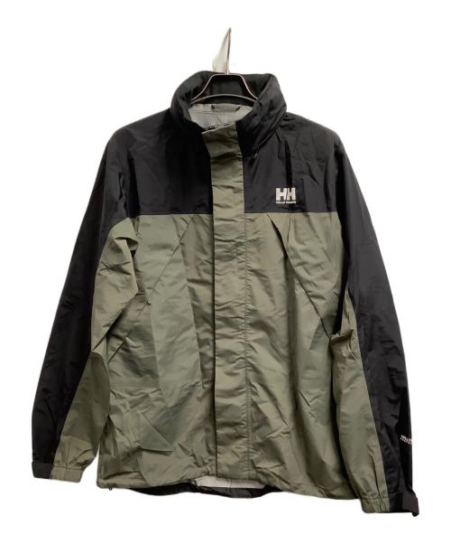 HELLY HANSEN（ヘリーハンセン）HELLY HANSEN (ヘリーハンセン) ヘリーレインスーツ ブラック×カーキ サイズ:XLの古着・服飾アイテム