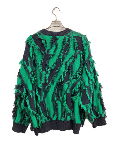 MAISON SPECIAL（メゾンスペシャル）MAISON SPECIAL (メゾンスペシャル) 厚手ニット グリーン×ネイビー サイズ:1の古着・服飾アイテム