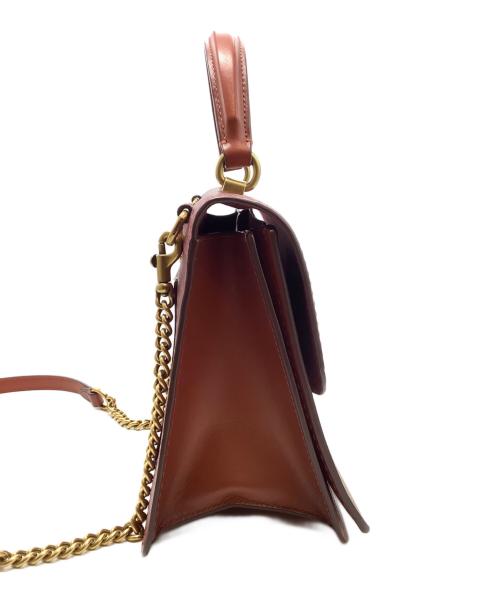COACH（コーチ）COACH (コーチ) チェーンショルダーバッグ レッド×ブラウンの古着・服飾アイテム