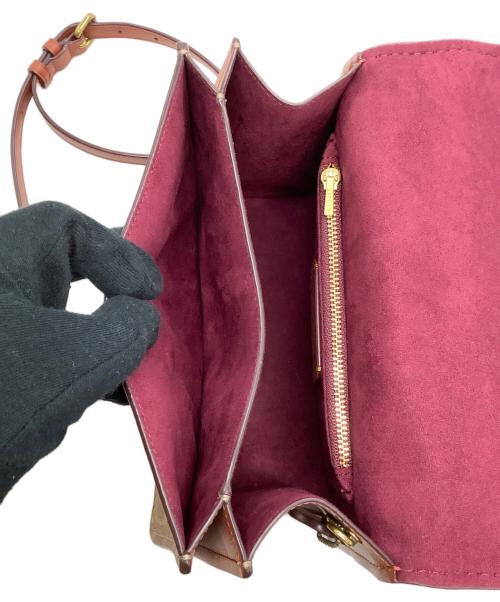 COACH（コーチ）COACH (コーチ) チェーンショルダーバッグ レッド×ブラウンの古着・服飾アイテム