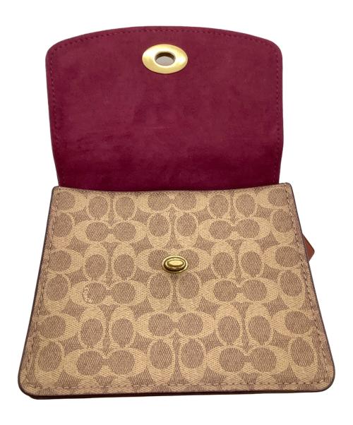 COACH（コーチ）COACH (コーチ) チェーンショルダーバッグ レッド×ブラウンの古着・服飾アイテム