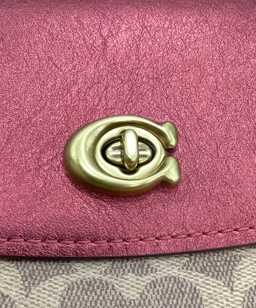 COACH（コーチ）COACH (コーチ) チェーンショルダーバッグ レッド×ブラウンの古着・服飾アイテム