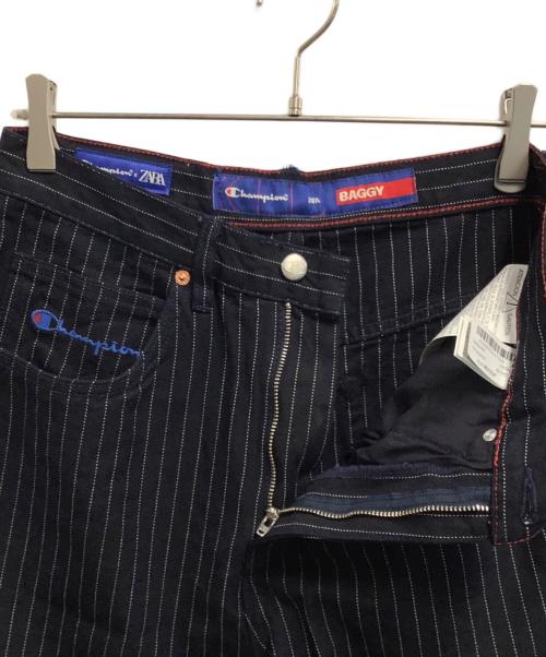 ZARA（ザラ）ZARA (ザラ) Champion (チャンピオン) バギーパンツ ネイビー サイズ:SIZE 38の古着・服飾アイテム