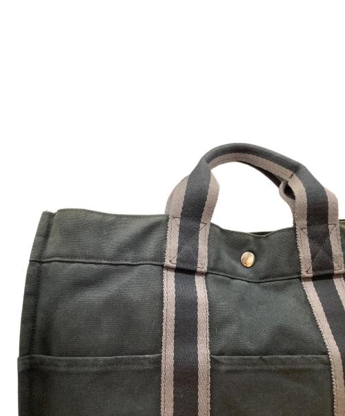 HERMES（エルメス）HERMES (エルメス) キャンバストートバッグ ブラックの古着・服飾アイテム